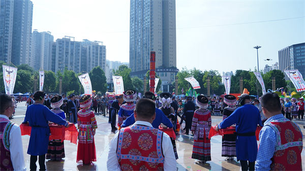 祭花桿 大聯(lián)歡 歡度四川興文苗族花山節(jié)